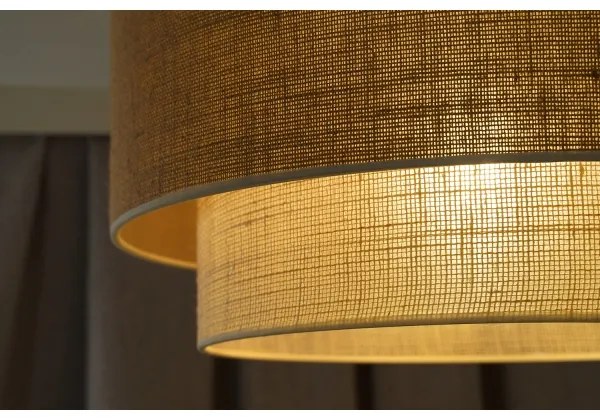 Duolla - Lampadario a sospensione con filo YUTE BOHO 1xE27/15W/230V diametro 45 cm marrone/color crema