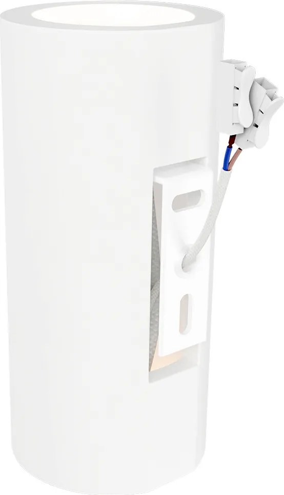 Applique da Parete 2xGU10 Cilindrica Ø75mm in Gesso Pitturabile