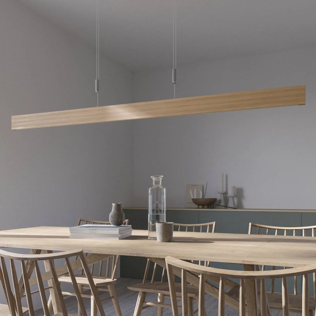Lampada a sospensione Lise Quitani, dimmerabile, Legno chiaro, Soggiorno / Sala da pranzo, Legno, Design, Lampada a sospensione