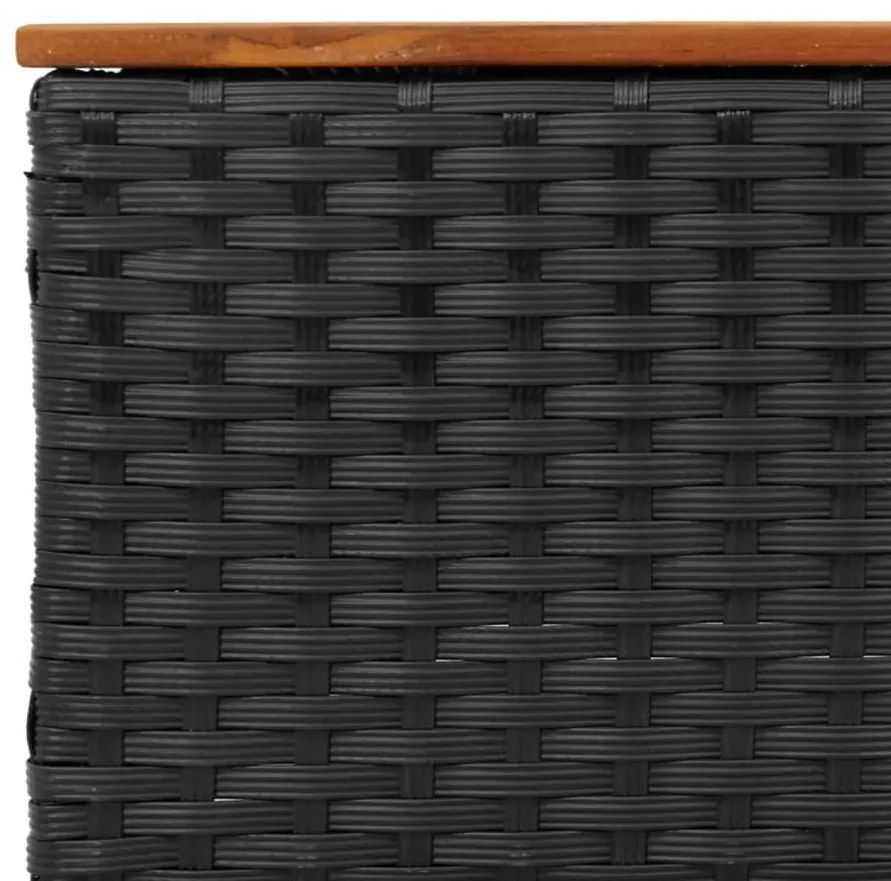 Set Divani da Giardino 3 pz con Cuscini in Polyrattan Nero