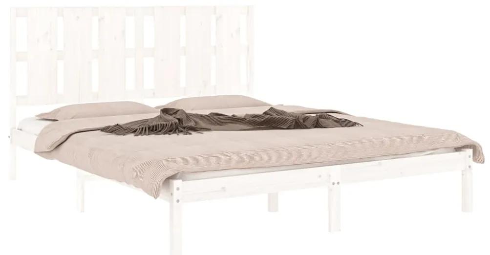 Giroletto bianco in legno massello 150x200 cm 5ft king size