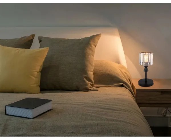 Globo 15742T - Lampada da tavolo JORDANA 1xE27/60W/230V diametro 15 cm nero