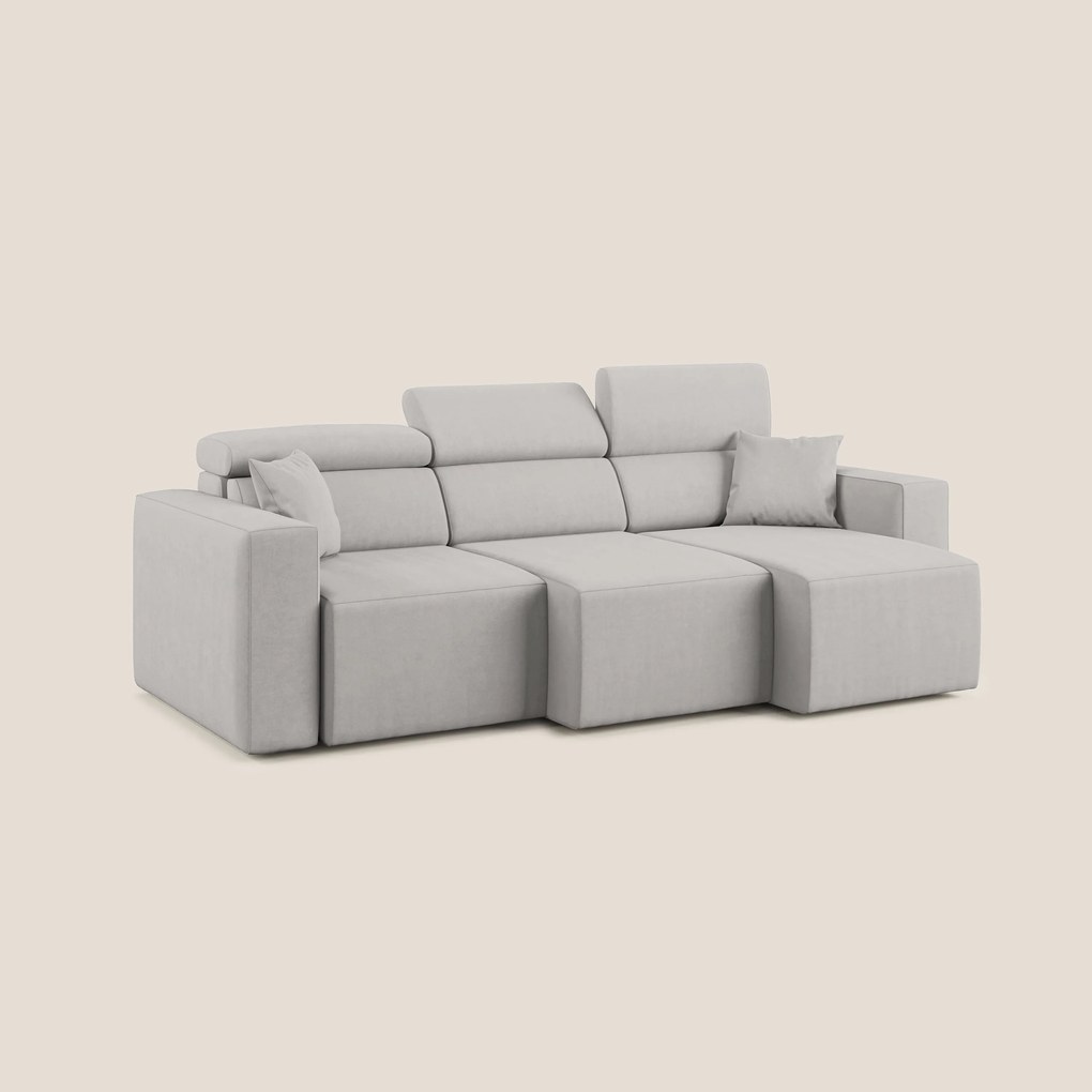 Orwell divano con 3 sedute estraibili in microfibra smacchiabile T11 grigio chiaro