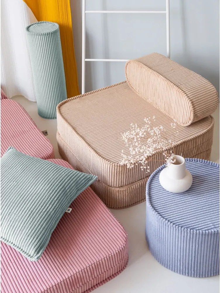 Poltrona per bambini rosa con rivestimento in velluto a coste Flip – Wigiwama