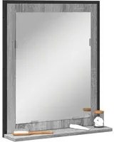 Specchio Bagno con Ripiano Grigio Sonoma 50x12x60cm Multistrato 842419