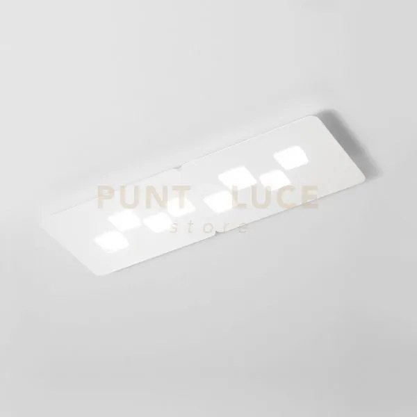 Bilbao p/g - acciaio plafoniera bianco 8 luci attacco gx53 80cm