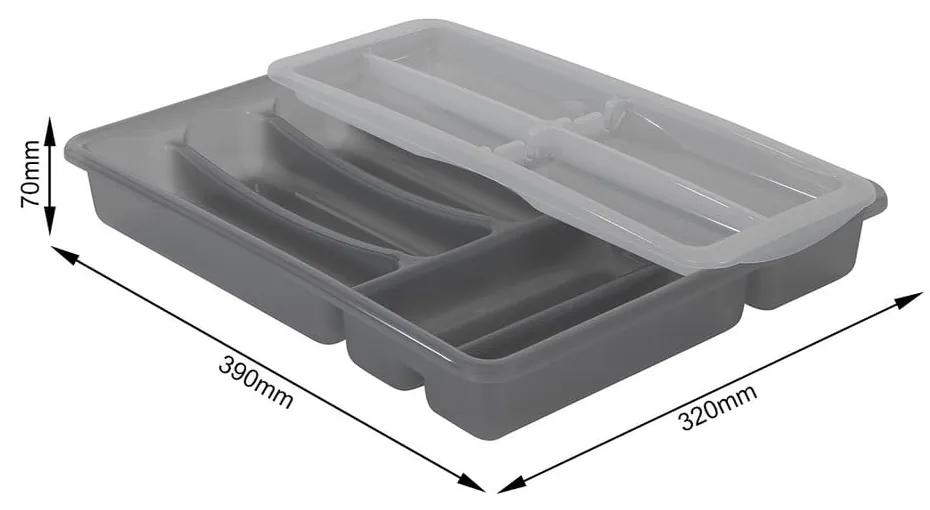 Credenza in plastica grigia per cassetto 39 x 32 cm Basic Plus - Rotho