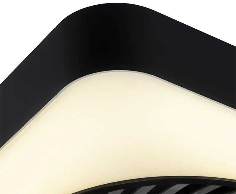 Ventilatore da soffitto quadrato nero con LED dimmerabile - Climo