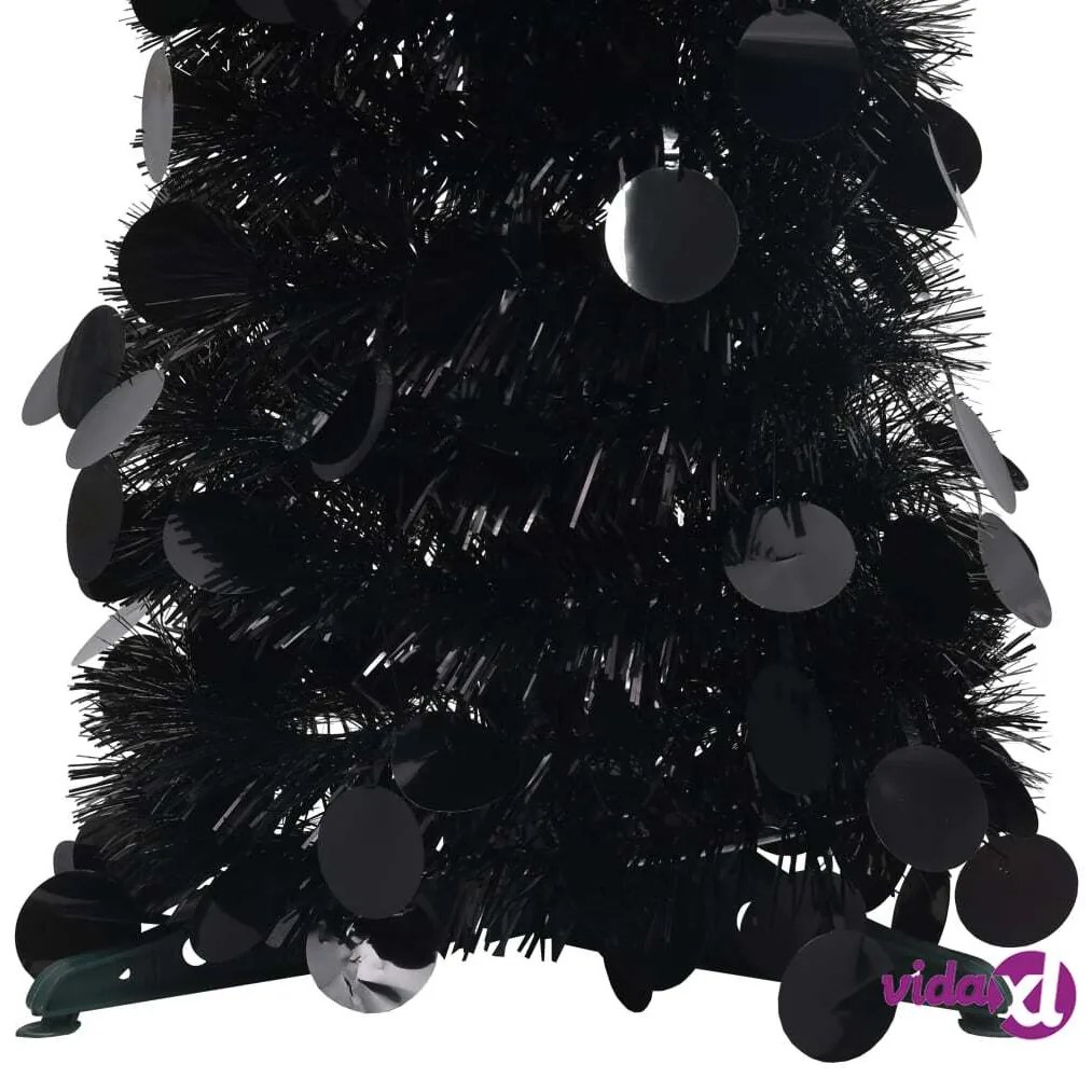 vidaXL Albero di Natale Artificiale Apribile Nero 180 cm PET