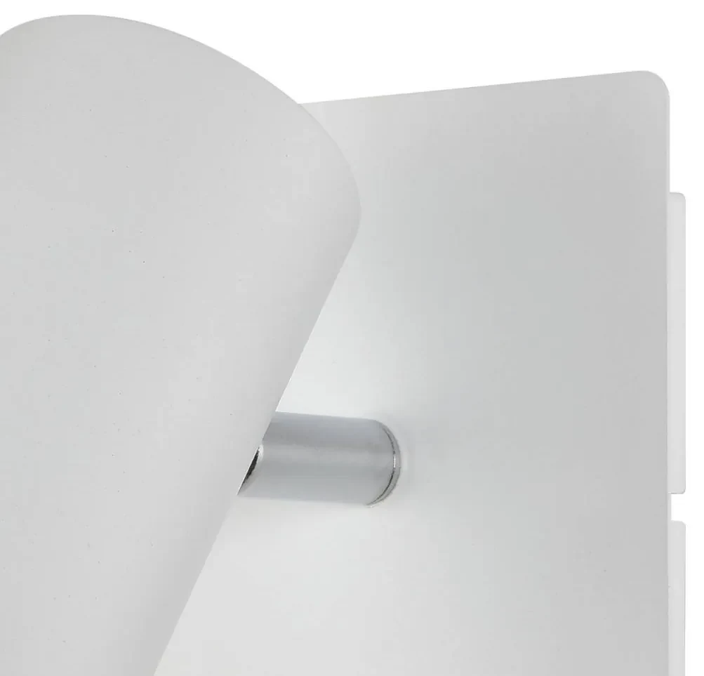 Moderno Faretto da soffitto o parete in alluminio verniciato bianco, 1 luce  a Led ( 5W ) dimmerabile.