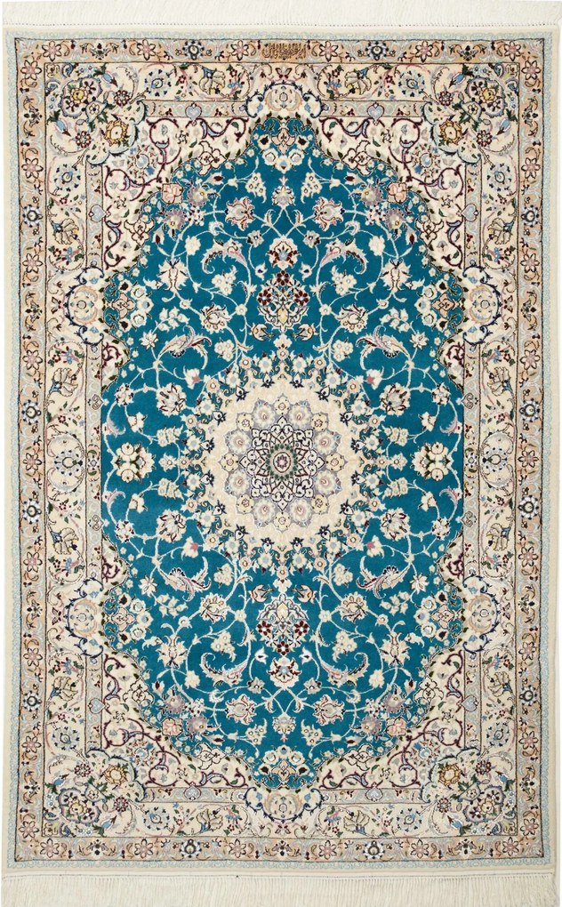 Nain Tappeto persiano 120 x 180 Verde (Iran) Annodato A Mano