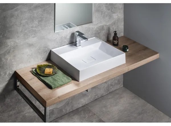Sapho - Lavabo da appoggio GODIVA 58x44 cm marmo/bianco