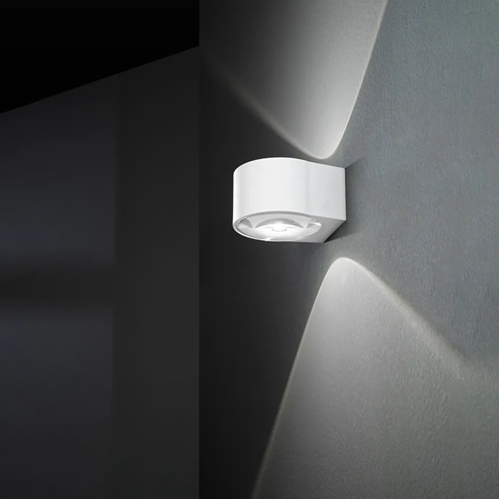 Applique Da Esterno Moderna Vision Metallo Bianco Vetro Led 6W 3000K