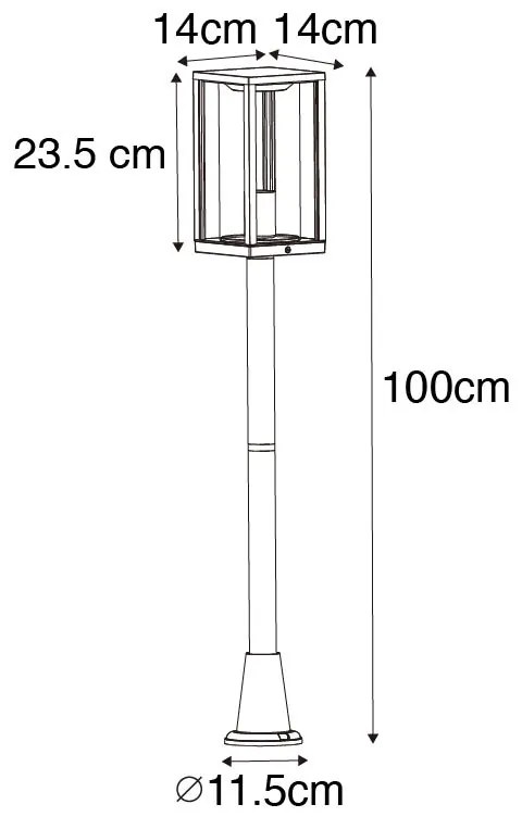Lampada da terra per esterni industriale ruggine marrone 100 cm IP44 - Charlois