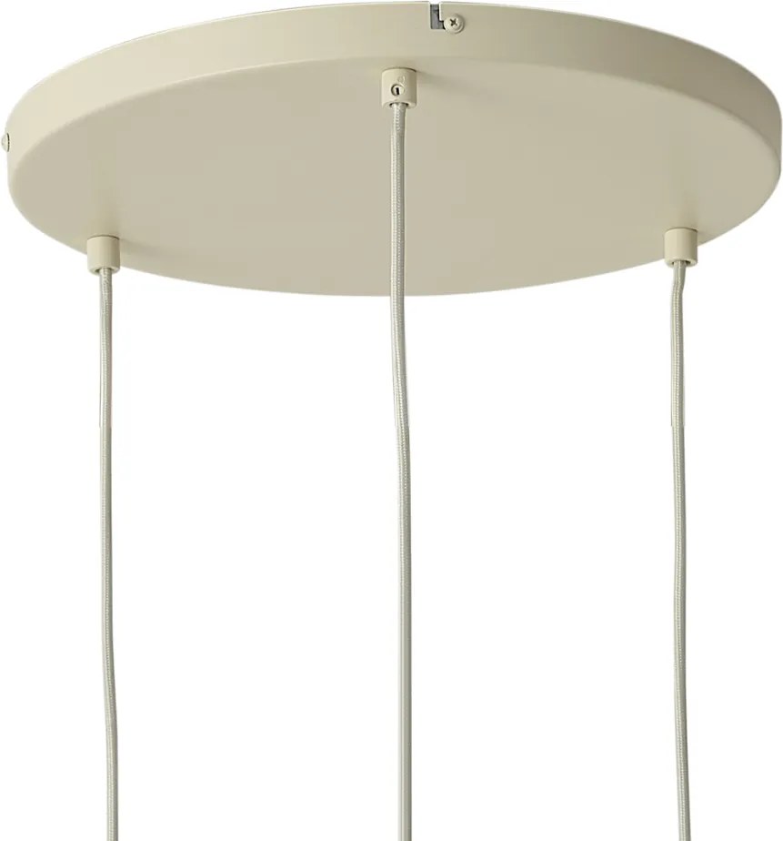 Lampada a sospensione moderna beige con corda a 3 luci - Kora