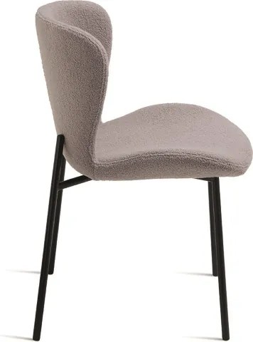 Sedia imbottita in tessuto soggiorno Grigio ABRAM 2 sedie