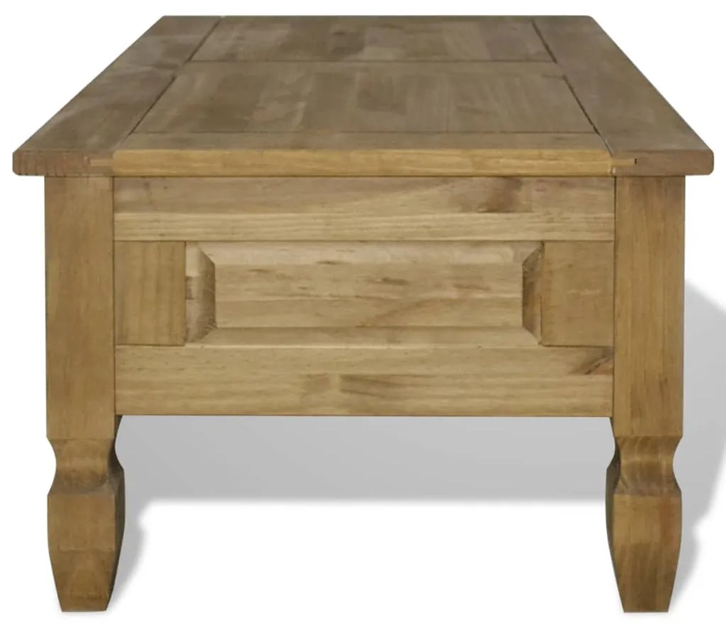 Tavolino da caffé legno pino messicano corona range 100x60x45cm