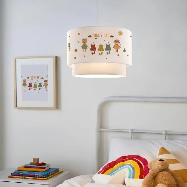 Lampadario per bambini CANDY 1xE27/40W/230V bianco/multicolore