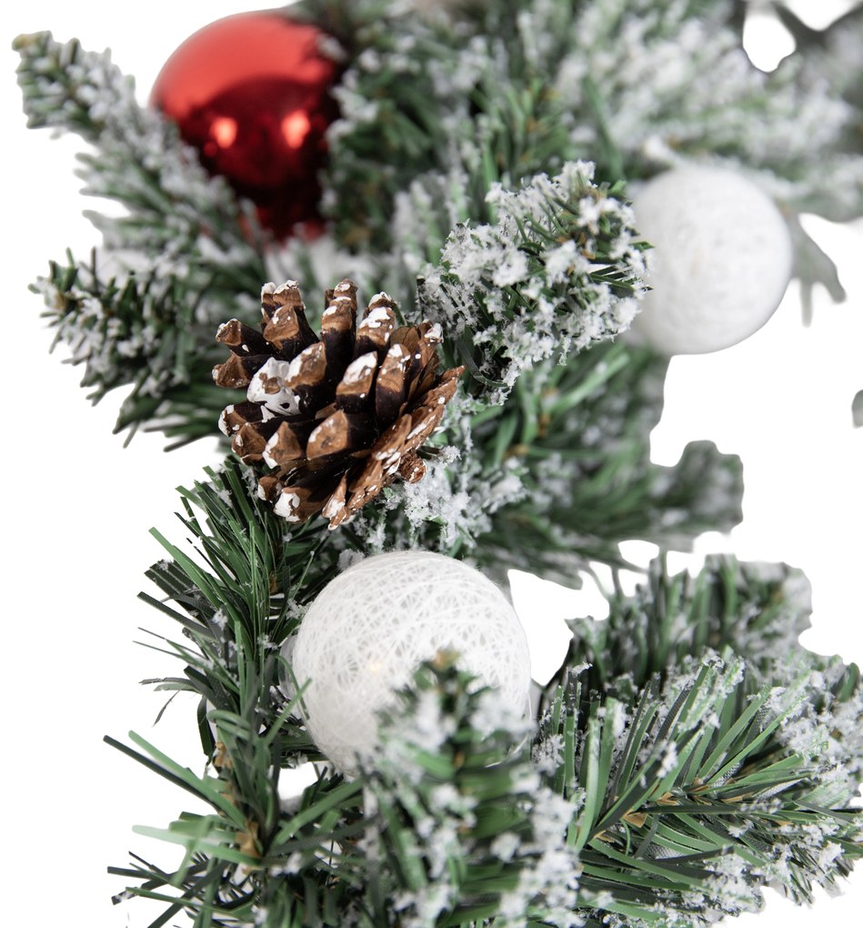 Ghirlanda natalizia bianca e rossa da 270 cm con LED e timer - Jack