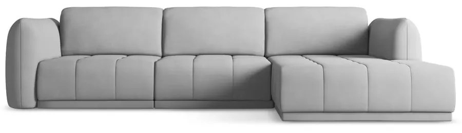Divano angolare grigio chiaro (con penisola a destra) Hoku – Makamii