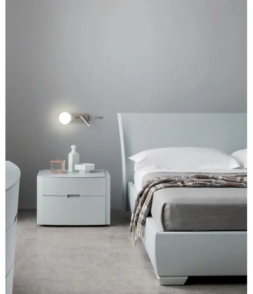 Redo 01-2993 - Lampada da parete LED OASIS LED/3W/230V+1xG9/10W USB CRI 90 cromo