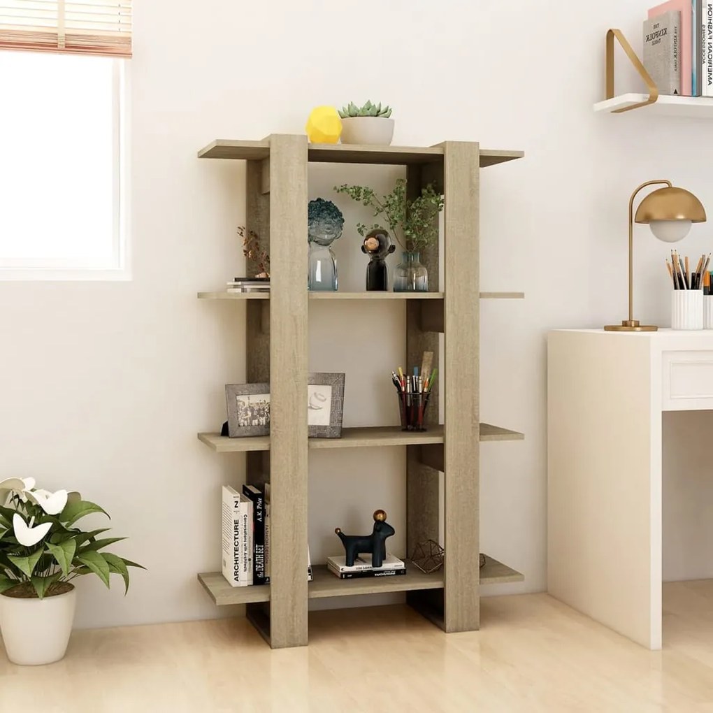 Libreria/divisorio rovere sonoma 80x30x123,5 cm