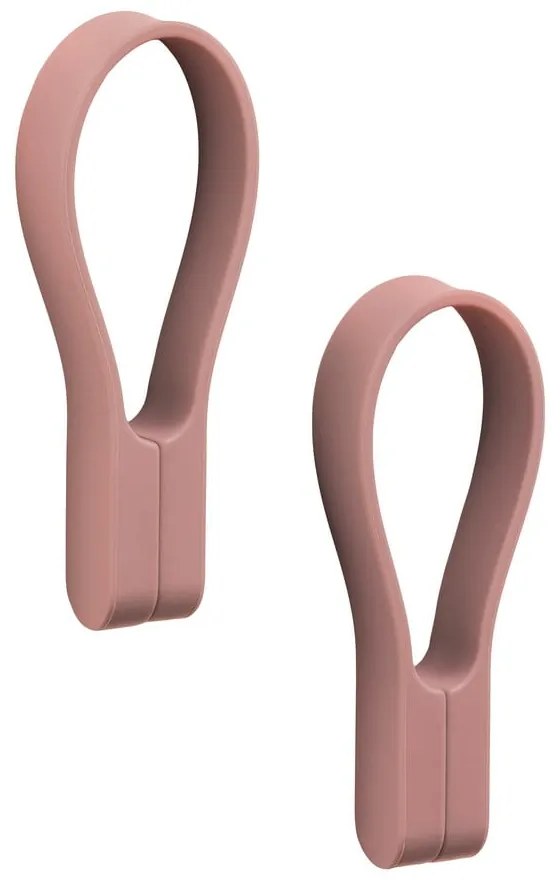 Gancio per asciugamani rosa polveroso in silicone 2 pz Loop – Zone