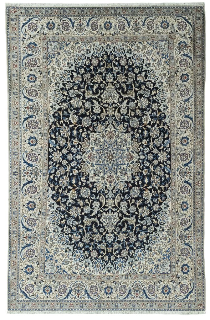 Nain Tappeto persiano 220 x 340 Blu (Iran) Annodato A Mano