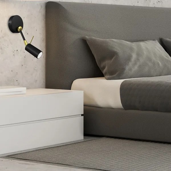 Faretto da parete IRIS 1xGU10/MR11/40W/230V nero/oro