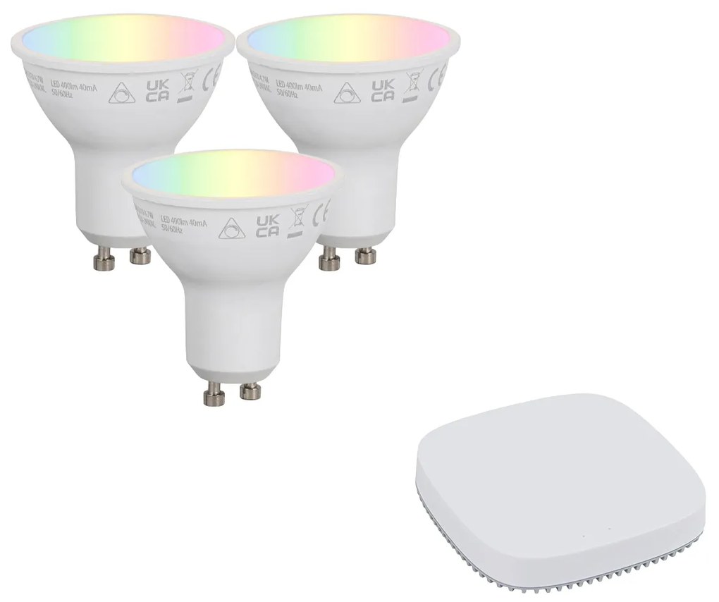 Set di Lampadine LED Smart GU10 Dimmerabili 4.7W 400 lm 2700K-6500K incl. Smart Hub Zigbee