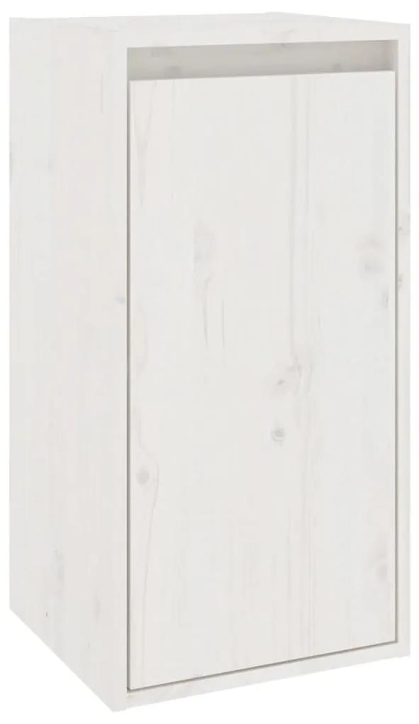 Pensili 2 pz bianchi 30x30x60 cm in legno massello di pino