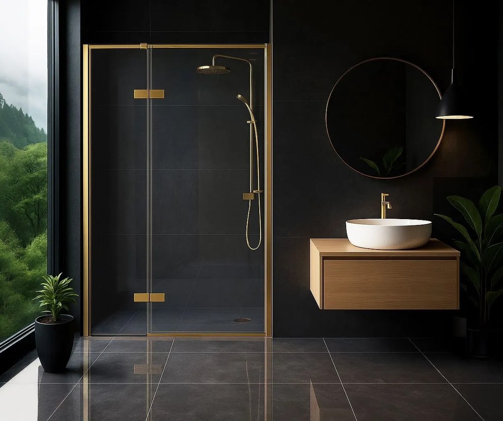 Porta doccia Rea Atlas 80 Brush Gold