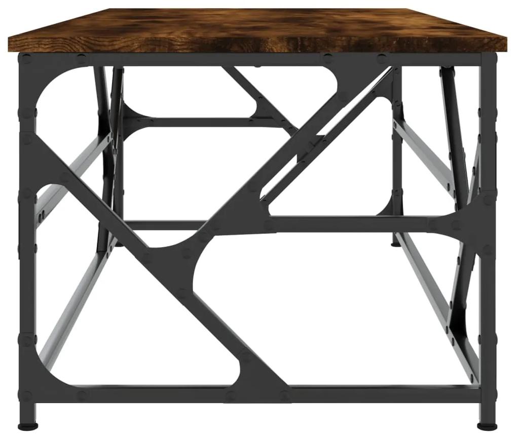 Tavolino da salotto rovere fumo 100x50x40 cm legno multistrato