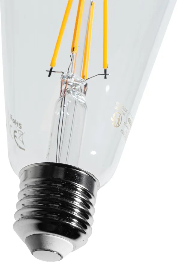 Set di 5 lampadine a filamento LED E27 ST64 trasparenti 4W 470 lm 2700K