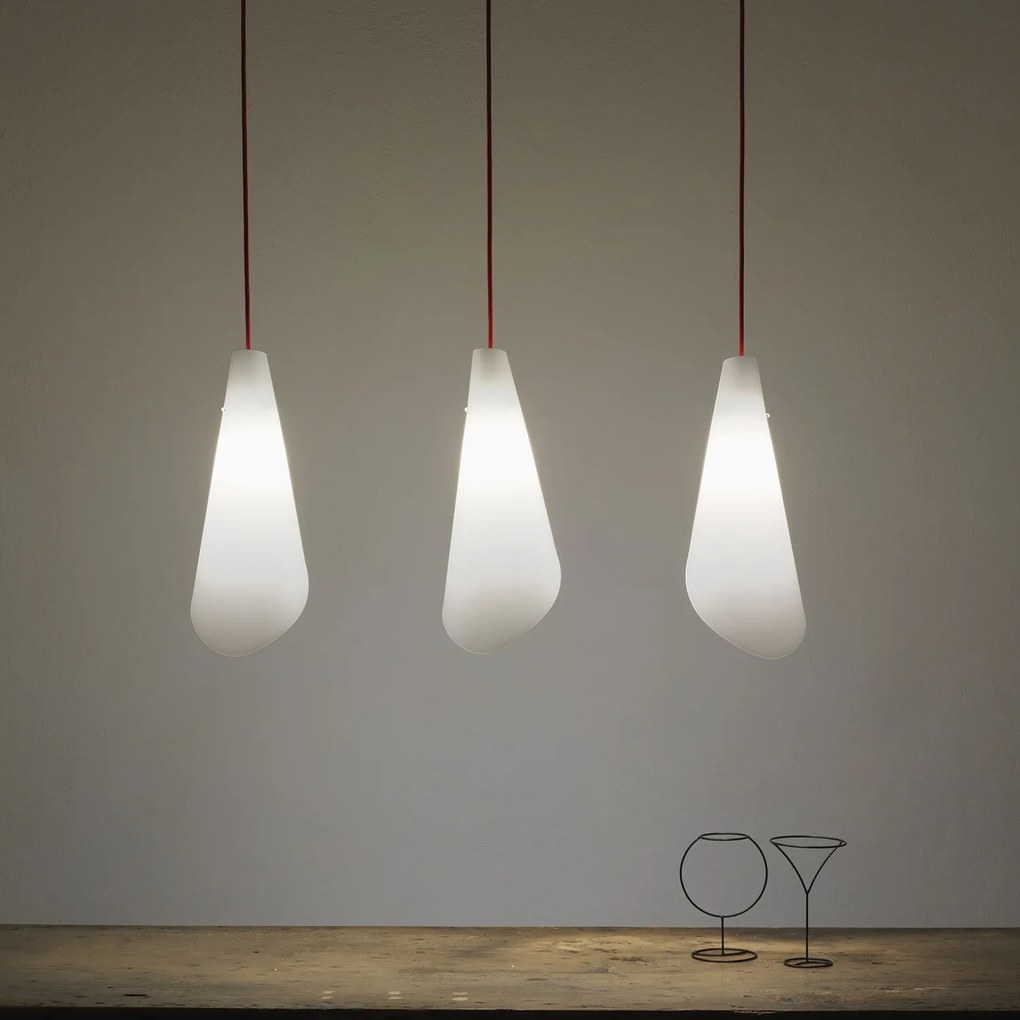 Sospensione Moderna Calle Polilux ® Bianco E Metallo Cromo 1 Luce E27