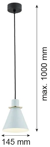 Argon 4682 - Lampadario su filo BEVERLY 1xE27/15W/230V blu/oro