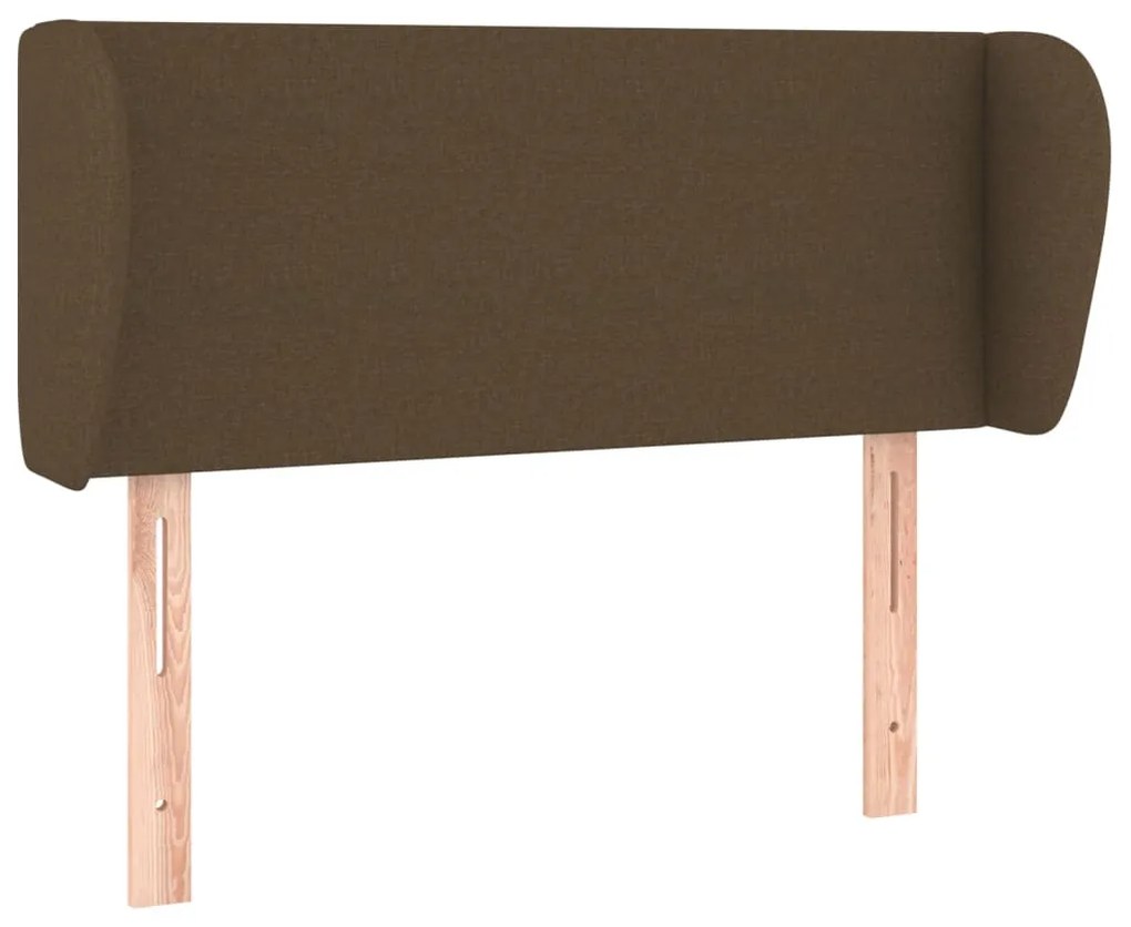 Testiera ad orecchio marrone scuro 93x23x78/88 cm in tessuto