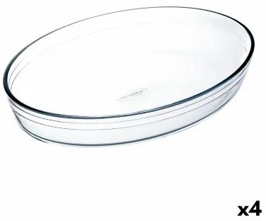 Pirofila da Forno Ô Cuisine Ocuisine Vidrio Ovalada Trasparente Vetro 30 x 21 x 7 cm (4 Unità)
