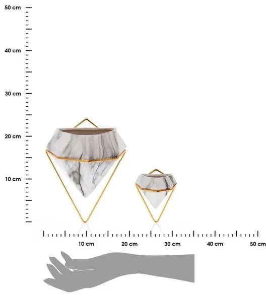 SET 2x Fioriera da parete SEMELA 23x20 cm oro