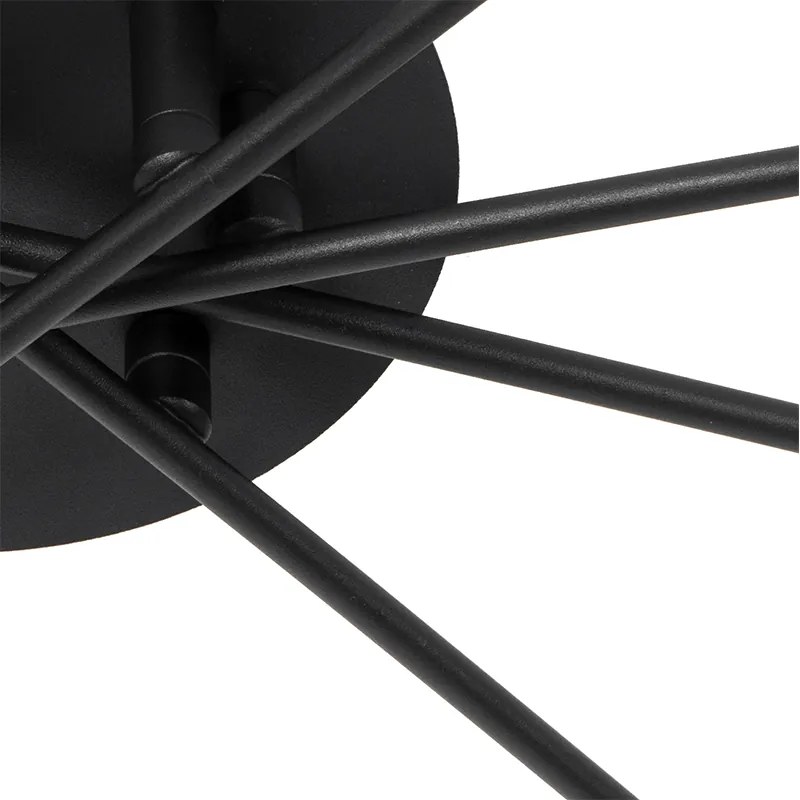 Plafoniera moderna nera 8 luci vetro fumé - ATHENAS