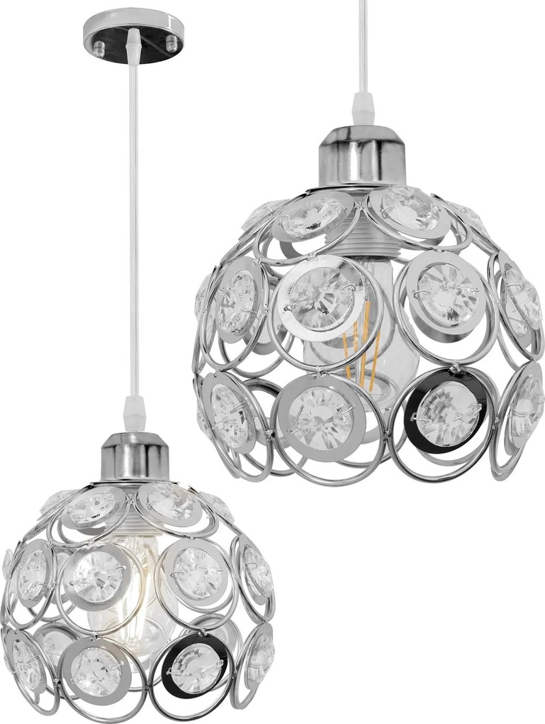 LAMPADA ELEGANTE DI SOFFITTO APP207 CRISTALLO LOFT ARGENTE