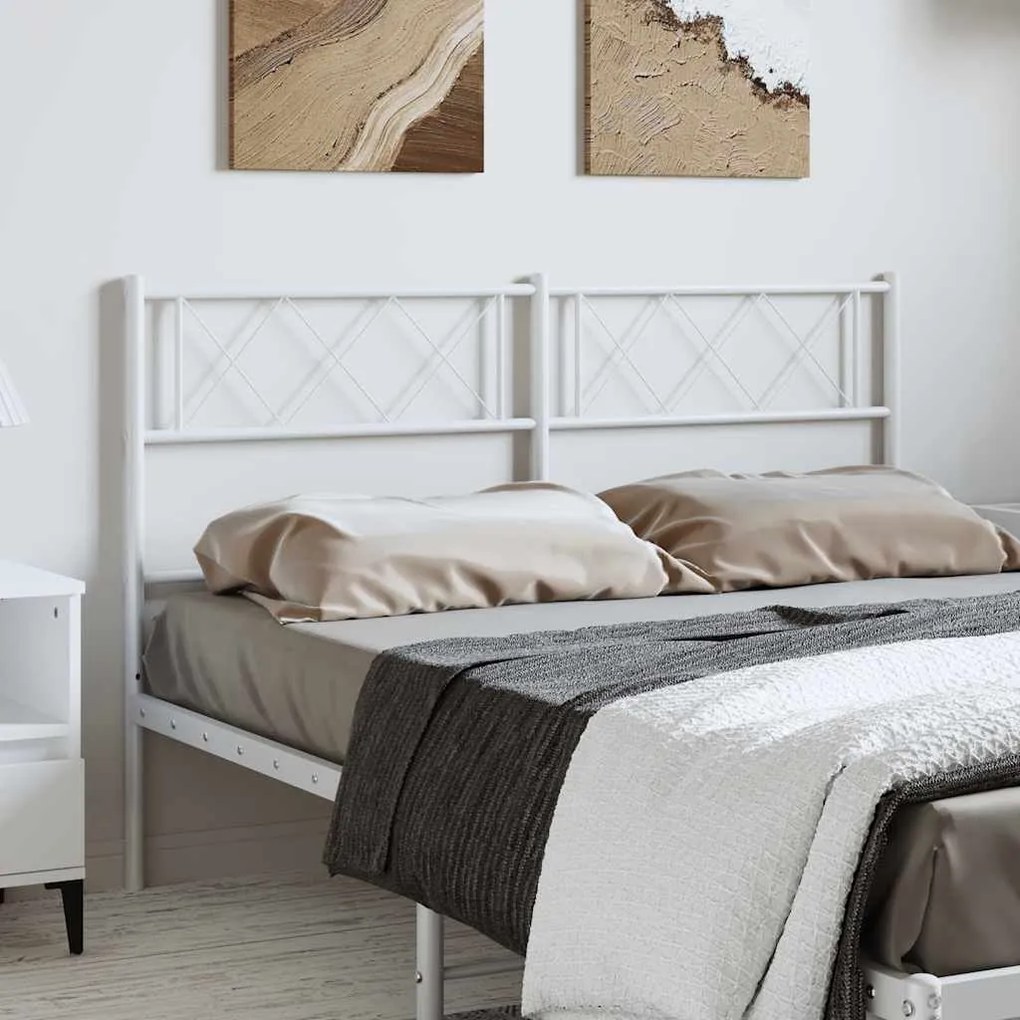 Testiera İn Metallo Bianco 150 Cm /
