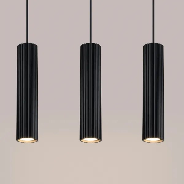 Sollux SL.1575 - Lampadario a sospensione con filo KARBON 3xGU10/10W/230V nero