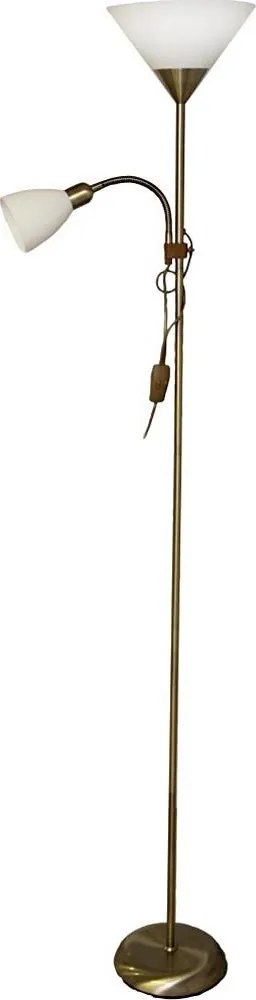 Lampada da terra WENDY 1xE27/100W/230V + 1xE14/40W ottone