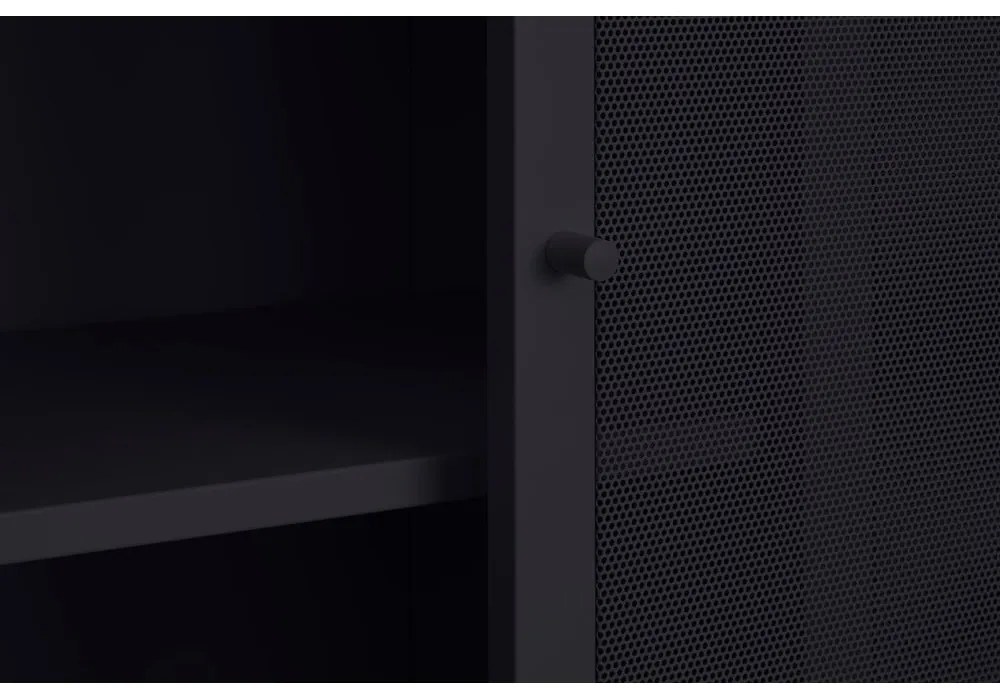 Armadietto nero in metallo con porte scorrevoli 90x180x40 cm Veep – Unique Furniture