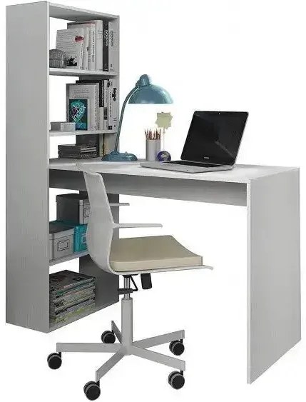 Scrivania Moderna con Scaffale Reversibile a 5 Scomparti - Design Funzionale