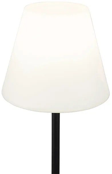 Lampada da terra da esterno nera con paralume bianco 35 cm IP65 - Virginia