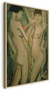 Quadro - Zwei Mädchen (Otto Mueller) In cornice di legno naturale 40x60
