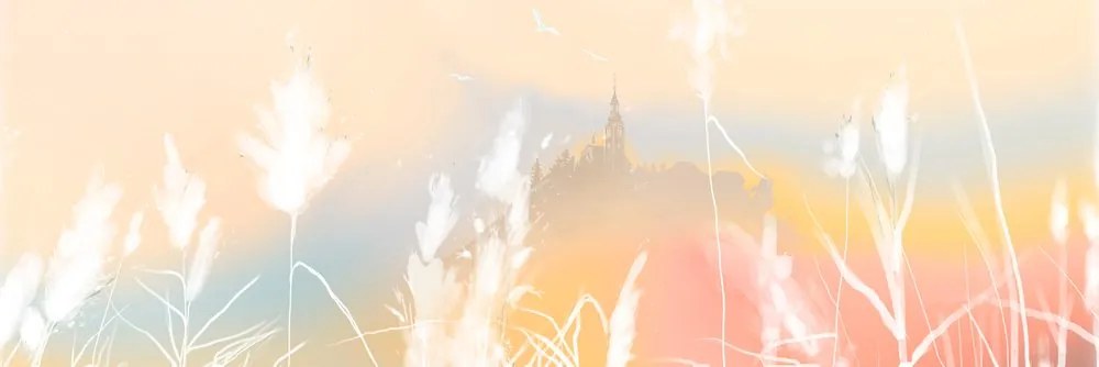 Quadro su tela – Castello magico circondato dalla natura