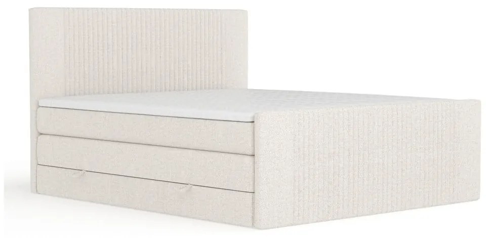 Letto boxspring beige con contenitore 140x200 cm Bergamo – Maison de Rêve
